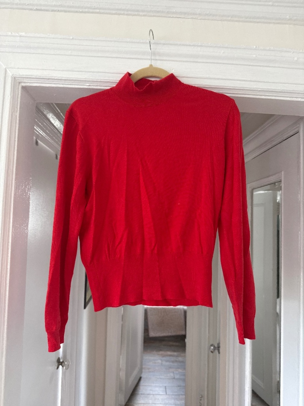 J crew red mock neck sweater